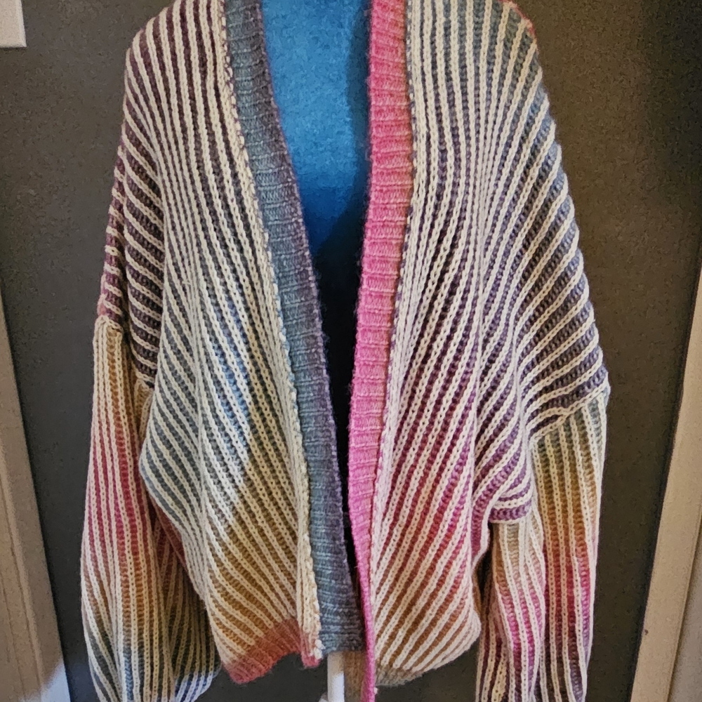 DAVI & DANI Vibrant Striped Cardigan